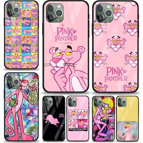 Pink Panther for Apple iPhone 12 Pro Max Mini 11 Pro XS Max X XR 6S 6 7 8 Plus Luxury Tempered Glass Phone Case
