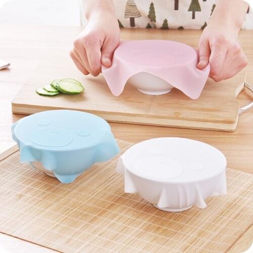 Silicone Cover Bowl Lid Silicone Plastic Wrap Cover Microwave Oven Refrigerator Fresh Bowl Seal 18cm