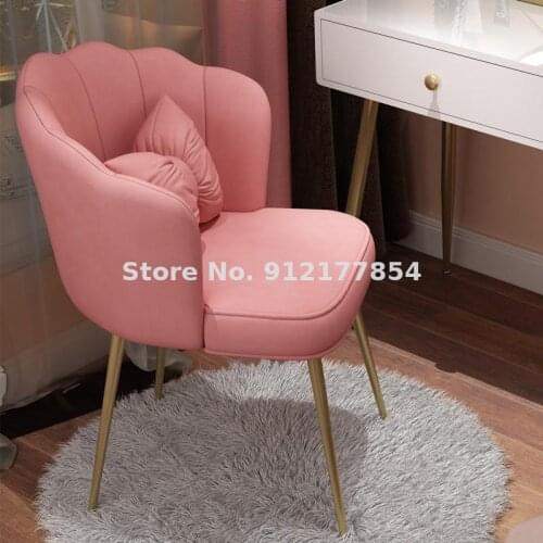 Nordic net red ins wind light luxury makeup stool bedroom dressing table backrest sofa chair modern minimalist computer stool