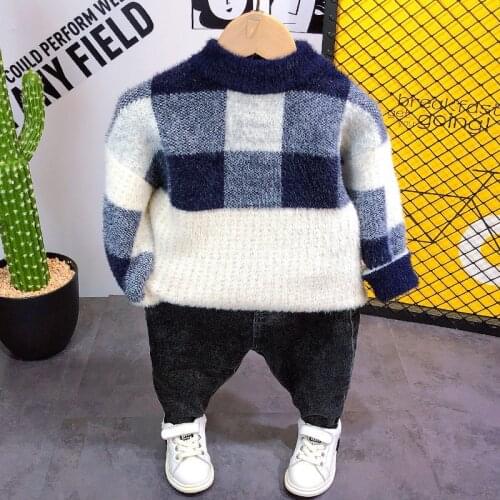 Kids Tracksuit Autumn Winter Casual Sweater Jeans 2pcs Toddler Boys Sets 2 3 4 5 6 Years Baby Boy Sport Suits Child Boy Sets New