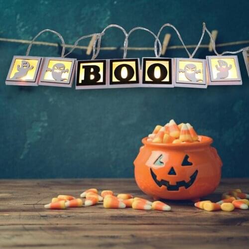 Halloween Letter Lights Battery Operated 6.5 Feet Long Halloween Lights Decor For Outdoor Indoor Party Wooden Monogrammed