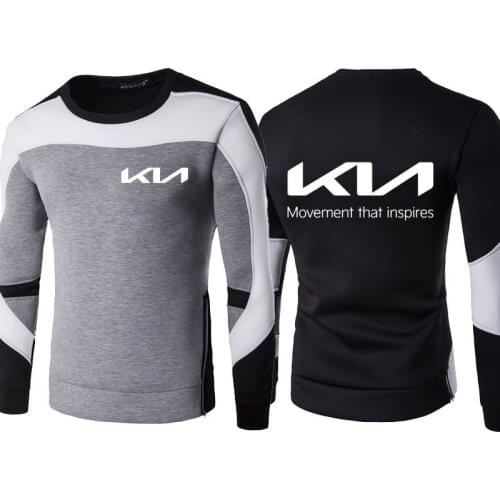 Autumn casual Mens pullover sweatshirt KIA car logo print O-neck cotton Mens Hoodie high quality Harajuku trend mens top
