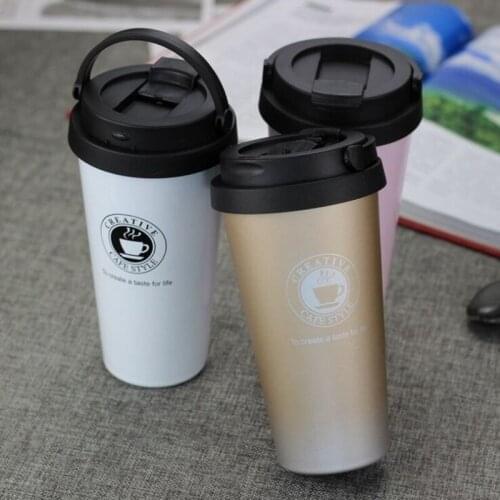 New 500ML Coffee Thermos Cup Thermocup Stainless Steel Vacuum Flasks Thermoses Sealed Thermo Mug for Car My Water Bottle