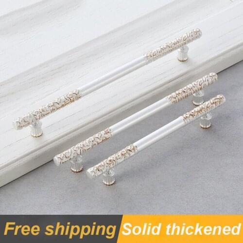 128/160/192mm Lengthen Kitchen TV cabinet Handle Dresser Cupboard Pull ivory white Wardrobe drawer Furniture Knob Shoe closet 5"
