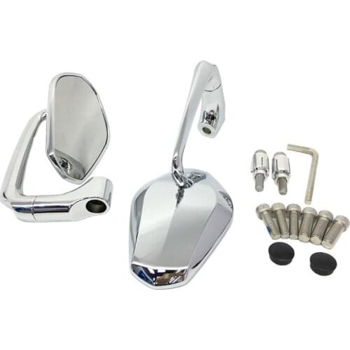 Custom Universal Motorcycle Handle Bars L-bar Rearview Side Mirrors For Harley Honda Kawasaki Suzuki Yamaha Dual Sport bike ATV