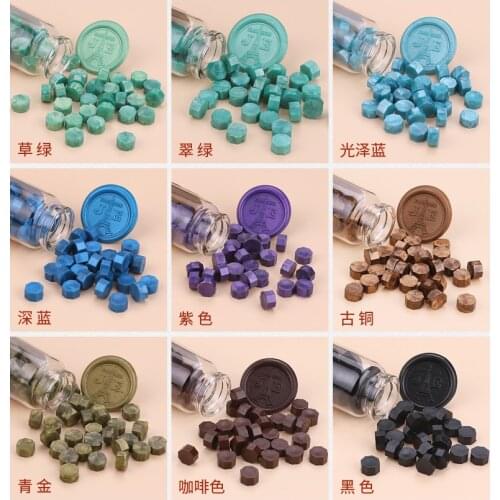 100pcs/Pack Octagon Sealing Wax Beads Retro Wax Seal Stamps Beaded Waxes for Wedding Vintage Craft Decoration Card Making Tools
