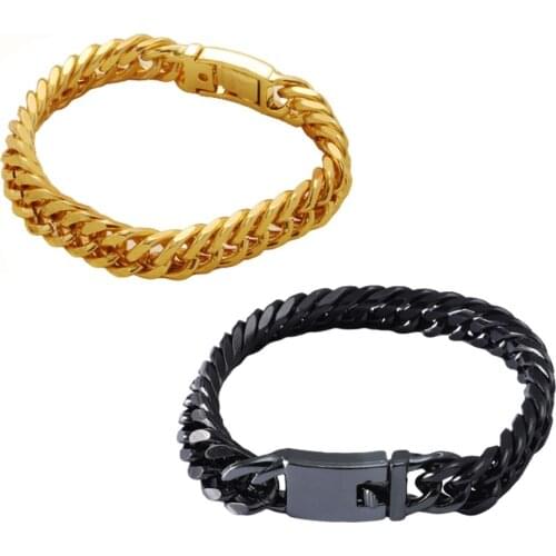 Top Quality Fashion Women Simple Golden Chain Bracelet Bangle Charm black gold Bracelets Jewelry Accessory Birthday Fine Gift