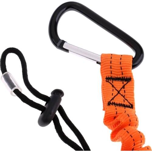 2 Pieces 43" Kayak Canoe Fishing Rod Paddle Leash Accessory Leash with Carabiner