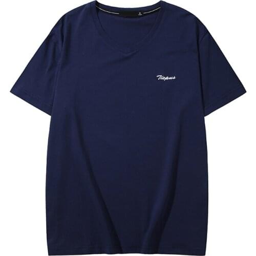 2021 New Summer T-shirt Men Fashion Cotton T Shirt Tops Streetwear Tshirt Mens Tshirts Short Sleeve Solid V-Neck Plus Size M-6XL