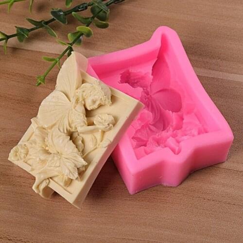 Fairy angel flower 3D resin clay silicone molds DIY handmade soap mold silica gel mould Newest Design