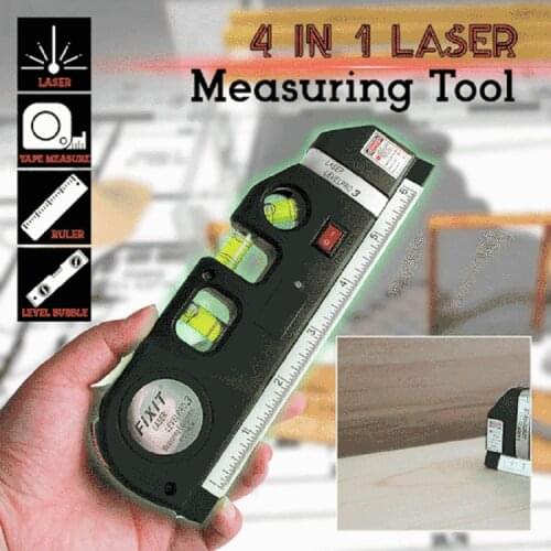 4 In 1 Laser Measuring Tool Infrared Laser Level Cross Line Laser Tape with 2.5m Measure Tape Multifunction Laser Level Tools