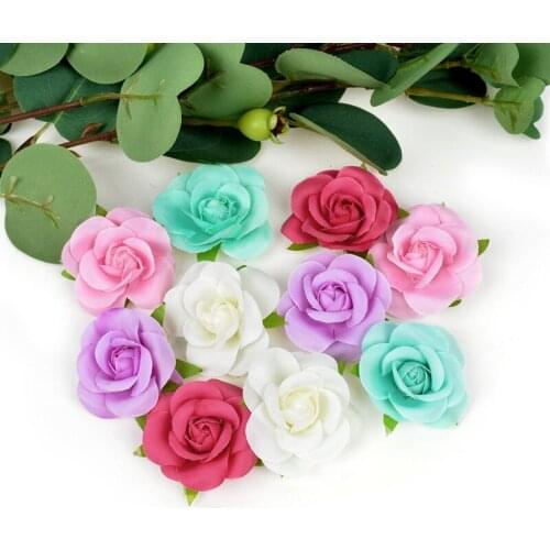 5pcs Handmade Flower Heads Artificial Rose Flowers For Wedding Decoration Home Party DIY Wreath Gift Decor Silk Fake Flowers