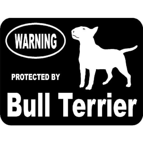 Car Sticker 13.3cm*10cm Protected By Bull Terrier Protected Animal Decal Reflective Laser 3D Car Stickers Vinyl Car Styling