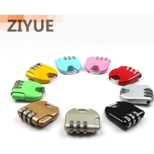 Free Shipping 6pcs/lot Digitals Mini Zipper Bag Code Number Padlock Luggage Combination Lock for Handbag Drawer Cabinet