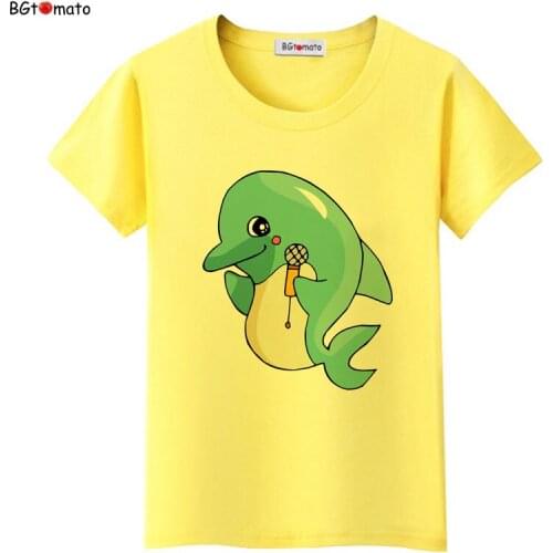 BGtomato Dolphin t-shirt cute top tees cartoon shirt 3d printed t-shirts cheap sale lovely top brand t shirt women clothes