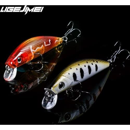 Minnow Lure Crank Bait Chatterbait Wobbler Bass Fishing 1pcs 55mm 5g Top Water Lure Esche Artificiali Pesca Tackle Treble Hooks