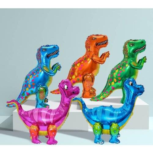 Large 4D Walking Dinosaur Foil Balloons Jurassic Dinosaur Party Supplies Dragon Foil Globos Toys For Birthdays Baby Shower Decor