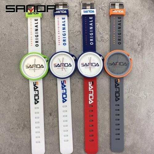 Sanda Men Watch Sports Quartz Watches Multiple Color Silicone Belt Mens Business Clock Male Wristwatches Relogio Masculino