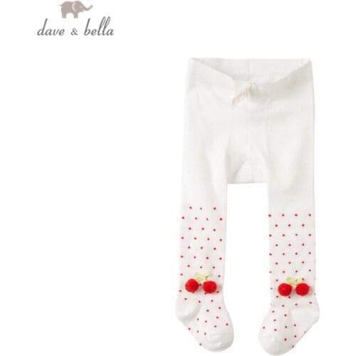 DBJ16676-3 dave bella spring infant baby girls lolita fruit dots print leggings children fashion leggings