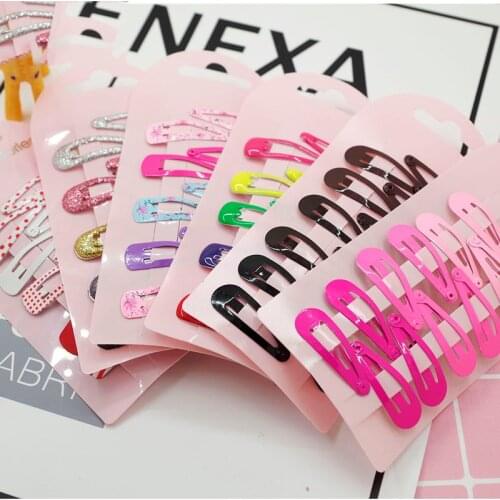 10PCS New Lovely Cartoon Heart Type Metal Candy Color Kids Headwear Children Accessories Baby BB Clips Girls Hairpins Hair Clip