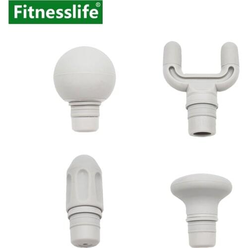 Fascia Massage Gun 4 Heads Accessories Attachment Kit Replacement Body Muscle Relaxation Ball Flat U Shape Fork Small Round Head