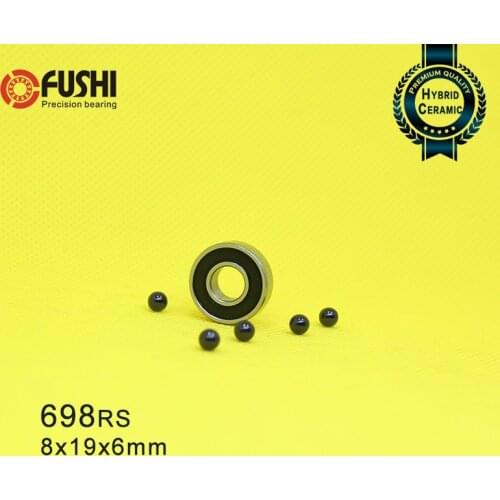 698 Hybrid Ceramic Bearing 8*19*6 mm ABEC-1 ( 1 PC) Industry Motor Spindle 698HC Hybrids Si3N4 Ball Bearings 3NC 698RS