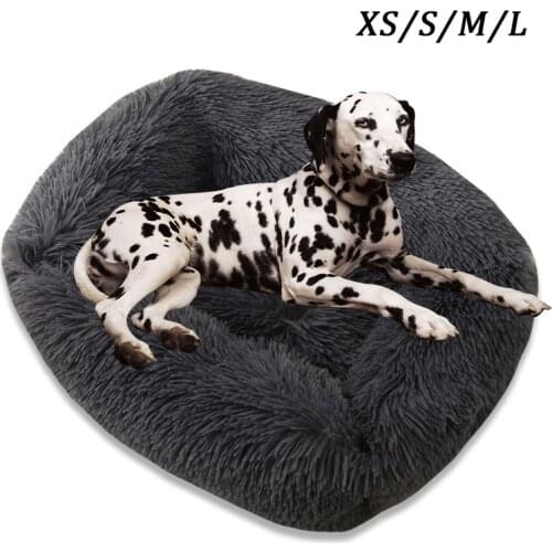 Pet Dog Square Long Plush Dog Beds for Large Dogs Pet Products Cushion Super Soft Fluffy Comfortable Cat Mat Dog Accessories