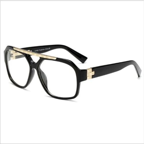 KAPELUS Square flat mirror transparent sunglasses large face glasses