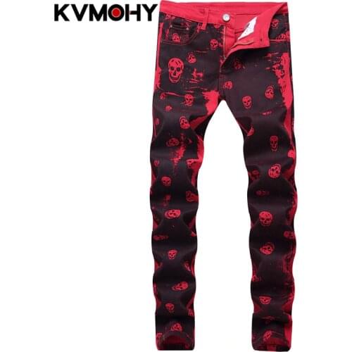 Мужские зауженные джинсы KVMOHY China At AliExpress