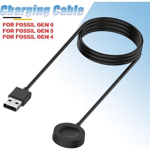 For Fossil Gen 4 / 5 USB Magnetic Wireless Charging Cable Dock Cord Charger Adapter Fast Smart Watch Replacement Accessories