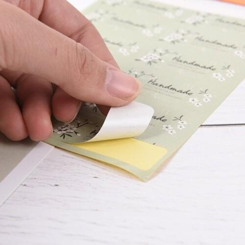 Label Sticker Hand Made Seal Sticker 5*1.7CM 60PCS/lot Flower Style Handmade Gift