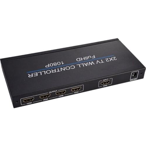 2X2 Video Wall Controller 1 HDMI Input 4 HDMI Output 2X1/3X1/4X1/1X2/1X3/1X4 TV Processor Images Stitching(EU Plug)