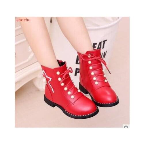 New Autumn Children shoes boys and girls leather shoes wear non-slip shoes children boots boys and girls boots