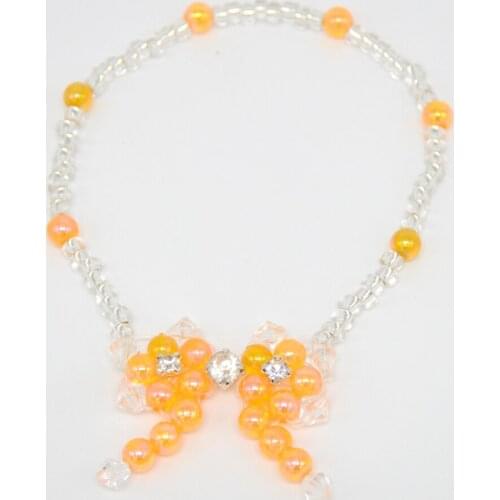 2xDoll Butterfly Flower Necklace Lacing Beads for 18'' Orange