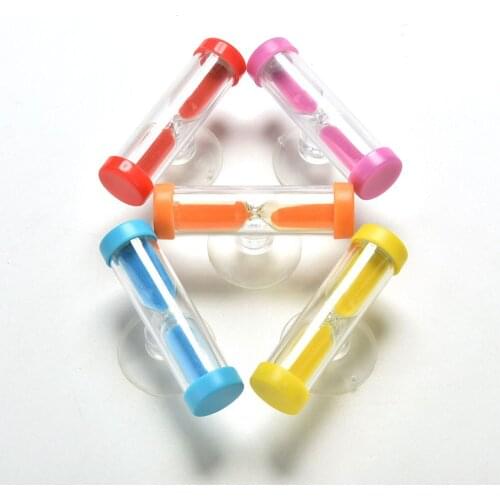 3 Minute Hourglass Sand Timer Clock Sandglass for Tooth Brush Shower Timer with Suction Cup Kid Child Math Learning Toys