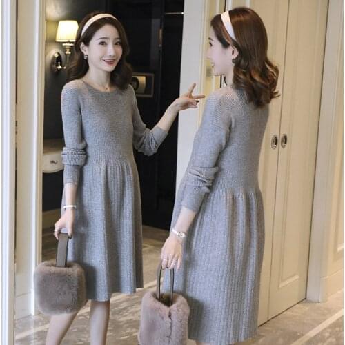Envsoll Maternity Dress For Pregnant Women Autumn 2019 Sweater Long Paragraph Female Korean Loose Dress Maternity Clothes