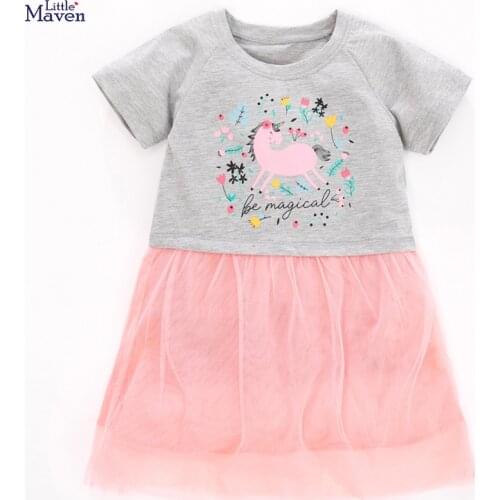 Frocks for Girls 2021 Summer Baby Girl Clothes Toddler Cotton Animal Print Vestiods Casual Unicorn Dress for Kids 2-7 Years