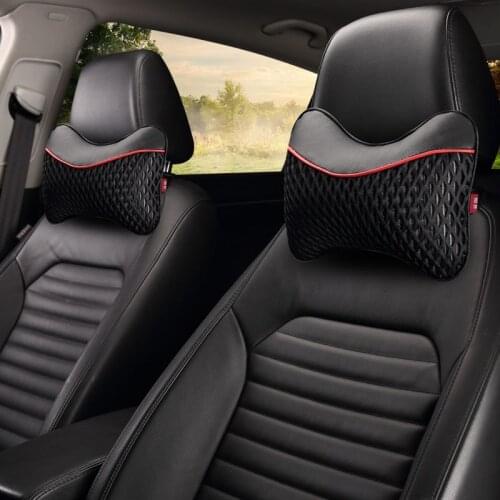 Car seat Headrest Head Neck Rest Car 3d Ice Silk Artificial Leather Styling Heat Back Gift Present 6 Colour