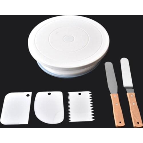 Cake Turntable Baking Tools Swivel Cake Table 28cm Cake Decorating Table Set Flat Bottom Non-Slip Plastic