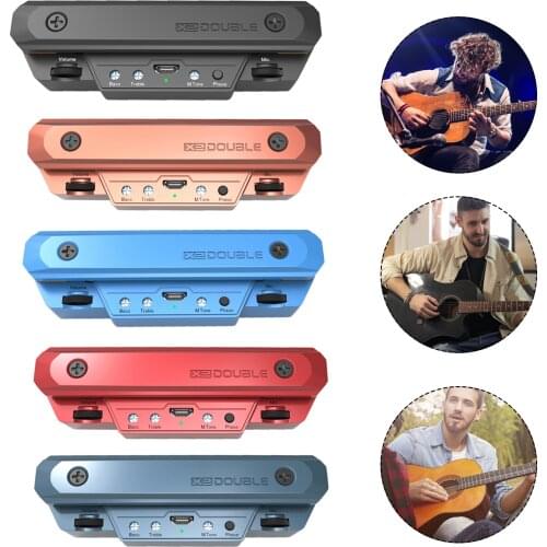 DOUBLE X0 Guitar Pickup Preamp Soundhole Pickup with Volume & Tone Control Musical Instrument Accessories for Acoustic Guitar