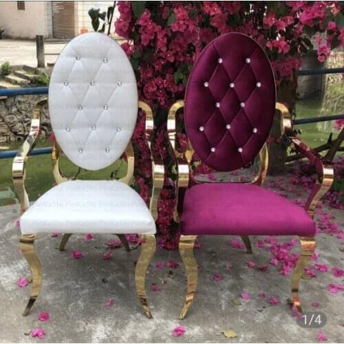 Luxury dinning dining arm chair high back white wedding banquet metal industrial hot sale chair furniture pu leather gold white