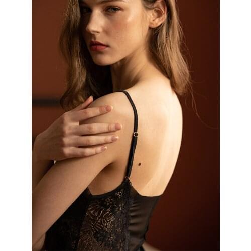 Silk Pajamas Sexy Nightdress Silk Backless Silk Mesh V-neck Pajamas Suspenders Home Wear for Women Autumn Camisolas