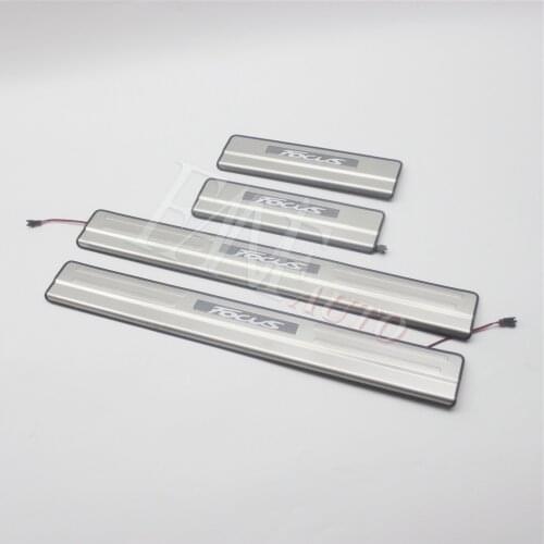 Car Styling Stainless Steel Led Door Sill Scuff Plate Guard Protector Trim For Ford Focus 2004-2020 RS ST ST-Line X
