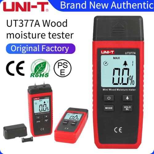 UNI-T UT377A Digital Wood Moisture Meter Hygrometer Humidity Tester for Paper Plywood Wooden Materials LCD Backlight