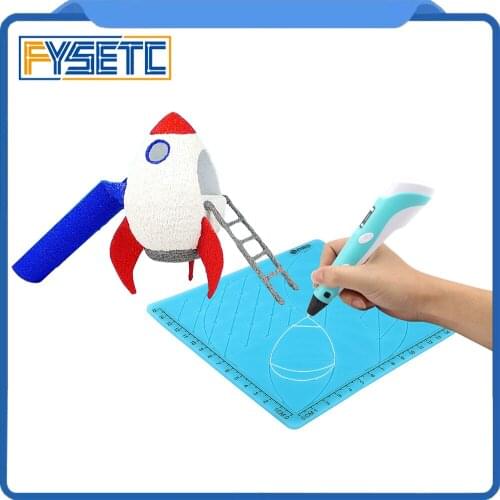 Type B Multi-Purpose 3D Design Silicone Mat Basic Template Blue Children Gift + 10M PLA Filament 1.75mm For 3D Printer Pens
