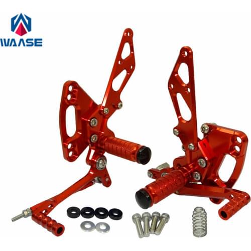 Waase CNC Aluminium Adjustable Rider Rear Sets Rearset Footrest Foot Rest Pegs For KAWASAKI Z1000 2011 2012 2013 2014 2015 2016