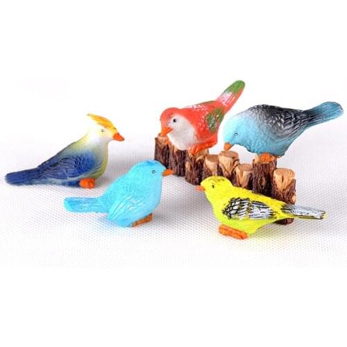 ZOCDOU 1 Piece Colorful Bird Coloured Morning Simulation Sparrow Swallow Toy Figurine Crafts Figure Ornament Home Garden Decor