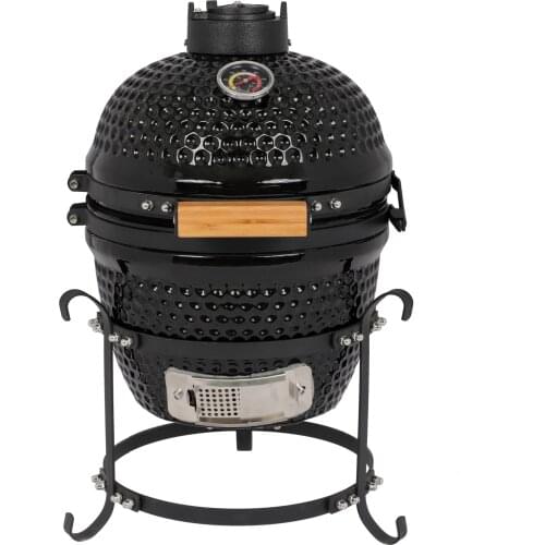 13in Round Ceramic Charcoal Grill/Black Outdoor Camp Stove Cooking Burner