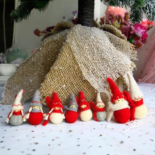 3pcs Christmas Tree Decorations Christmas Wreath Santa Wool Felt Pokes Snowman Toy Small Pendant Christmas Supplies High Quality