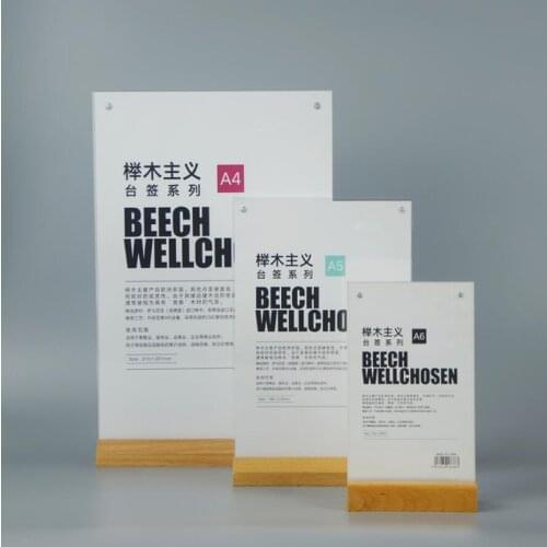 A4 A5 Acrylic Sign Holder Table Menu Holder Price Flyer Display Case Card Stand Desk Showing Card Display Billboard Shelf Poster